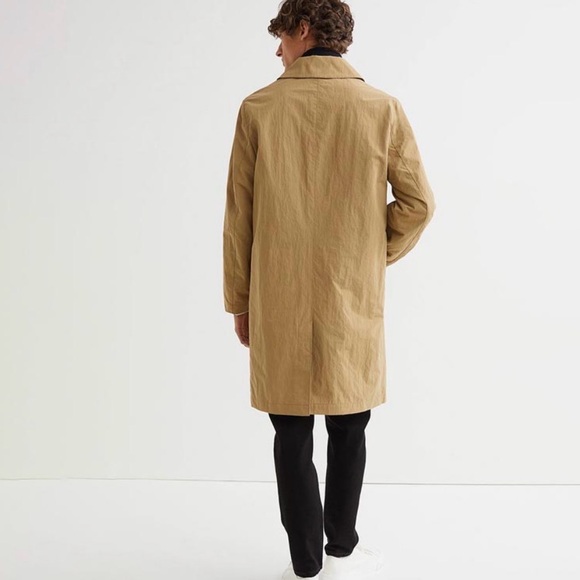 H&M Men's Water Repellant Beige Trench Coat - Picture 2 of 5